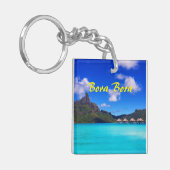 Tropical Bora Bora Landschaftlicher Inselurlaub Schlüsselanhänger (Vorderseite links)