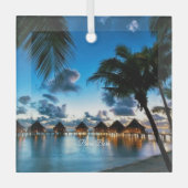 Tropical Bora Bora Ornament Aus Glas (Vorderseite)