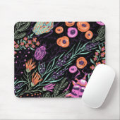 Tropical Botanical and Bugs Colorful Abstract Art Mousepad (Mit Mouse)