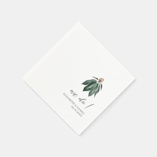 Tropical Botanical Custom Wedding Serviette (Ecke)