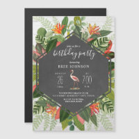 Tropical Botanical Flamingo Birthday