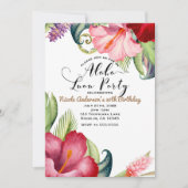Tropical Botanical Floral Aloha Luau Party Einladung (Vorderseite)