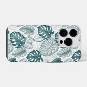 Tropical Botanical Green Monsteras iPhone Hülle (Rückseite (Horizontal))