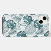 Tropical Botanical Green Monsteras iPhone Hülle (Rückseite (Horizontal))