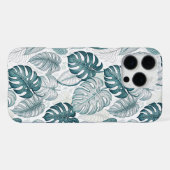 Tropical Botanical Green Monsteras iPhone Hülle (Rückseite (Horizontal))