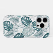Tropical Botanical Green Monsteras iPhone Hülle (Rückseite (Horizontal))