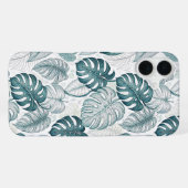 Tropical Botanical Green Monsteras iPhone Hülle (Rückseite (Horizontal))