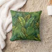 Tropical Botanical Leaves Jungle Pattern Pillow Kissen (Decke)