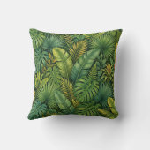 Tropical Botanical Leaves Jungle Pattern Pillow Kissen (Rückseite)