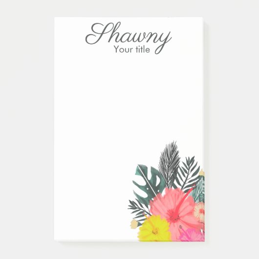 Tropical Botanical Makeup Artist Salon Beauty Post-it Klebezettel (Vorderseite)