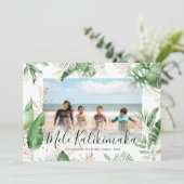 Tropical Botanical Mele Kalikimaka Weihnachtsfeier Feiertagskarte (Stehend Vorderseite)