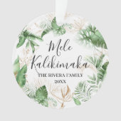 Tropical Botanical Mele Kalikimaka Weihnachtsfeier Ornament (Vorderseite)