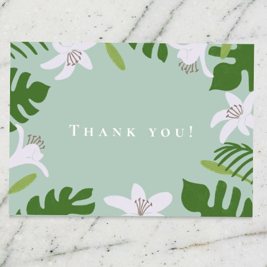 Tropical Botanical Modern Wedding Danke Karte