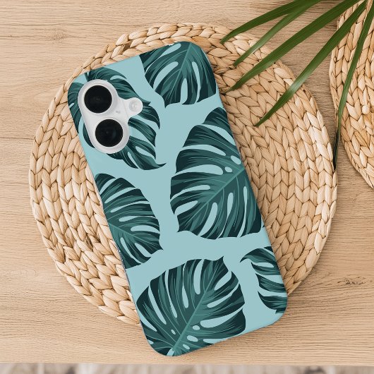 Tropical Botanical Monstera Blätter Sommermuster iPhone 16 Hülle