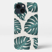 Tropical Botanical Monstera Blätter Sommermuster iPhone Hülle (Rückseite)