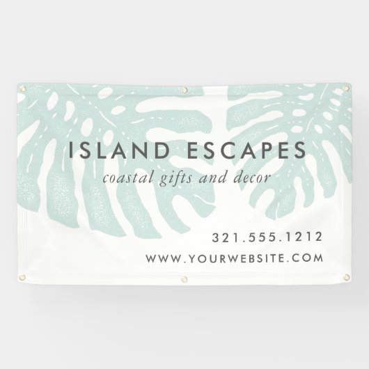 Tropical Botanical Monsteral Leaf Business Banner (Horizontal)