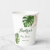 Tropical Botaniqe Wild Palm Grüne Monstera Pappbecher (Rückseite)