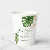 Tropical Botaniqe Wild Palm Grüne Monstera Pappbecher (Vorderseite)