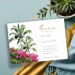 Tropical Bougainville Palm Tree Pink Green Save The Date<br><div class="desc">Für weitere Anpassungen oder andere passende Artikel kontaktieren Sie mich bitte unter yellowfebstudio@gmail.com</div>