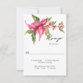 Tropical Bougainvillea Blume Hochzeit im Wasser RSVP Karte (Vorderseite)