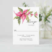 Tropical Bougainvillea Blume Hochzeit im Wasser RSVP Karte (Stehend Vorderseite)