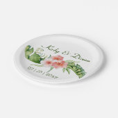 Tropical Bouquet Wedding Pappteller (Schrägansicht)