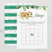 Tropical Boy Sloth Baby Dusche Bingo Spiel Einladung (Vorne/Hinten)