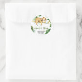 Tropical Boy Sloth Baby Dusche Danke Sticker (Tasche)