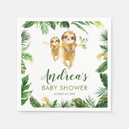 Tropical Boy Sloth Baby Duschpapier Napkin Serviette