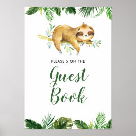 Tropical Boy Sloth Baby Showbucht Poster