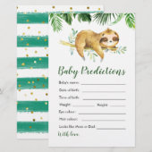 Tropical Boy Sloth Baby Shower Baby Vorhersagen (Vorne/Hinten)