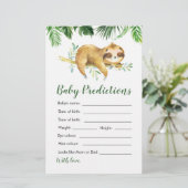 Tropical Boy Sloth Baby Shower Baby Vorhersagen (Stehend Vorderseite)