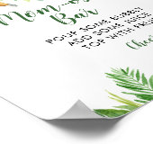 Tropical Boy Sloth Baby Shower Mama-osa Bar Poster (Ecke)