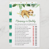 Tropical Boy Sloth Baby Shower Mommy oder Daddy (Vorne/Hinten)