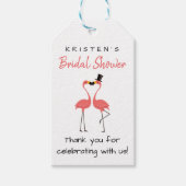 Tropical Brautparty Pink Flamingo Vielen Dank Geschenkanhänger (Vorderseite)