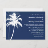 Tropical Breeze Blue Palm Trees Wedding Einladung (Vorderseite)