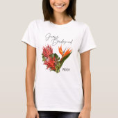 Tropical Breeze Junior Bride Script Floral Wedding T-Shirt (Vorderseite)