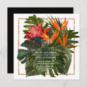 Tropical Breeze Lush Botanical Square Wedge Einladung (Vorne/Hinten)