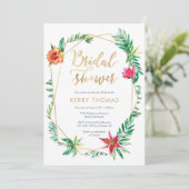 Tropical Bridal Dusche Einladung (Stehend Vorderseite)