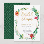 Tropical Bridal Dusche Einladung (Vorne/Hinten)