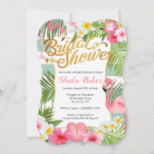 Tropical Bridal Dusche Einladung - Flamingos (Vorderseite)