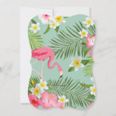 Tropical Bridal Dusche Einladung - Flamingos (Rückseite)