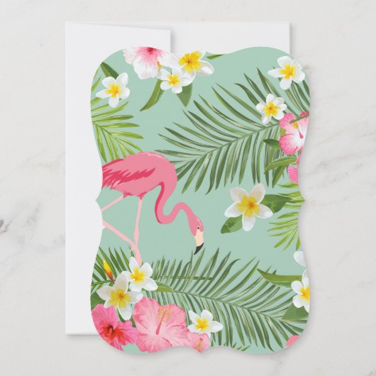 Tropical Bridal Dusche Einladung - Flamingos (Rückseite)