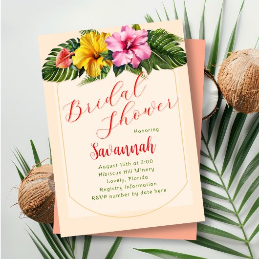 Tropical Bridal Shower Hibiscus Swag Einladung