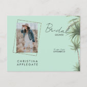 Tropical Bride Foto Mint Bridal Dusche einladen Einladungspostkarte (Vorderseite)