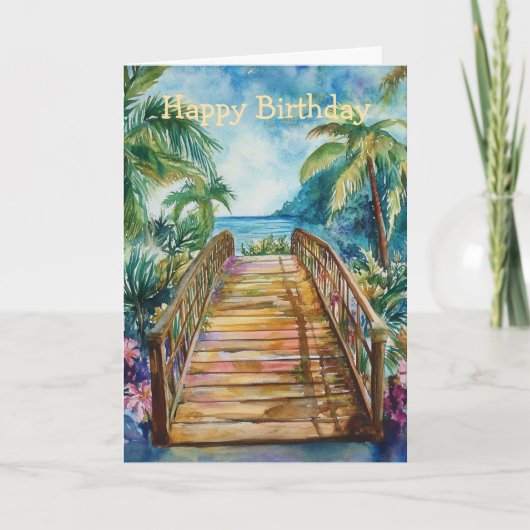 Tropical Bridge Geburtstag Karte (Vorderseite)