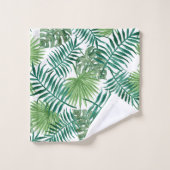 Tropical Bright Green Palm Blätter Mustertücher Badhandtuch Set (Waschlappen)