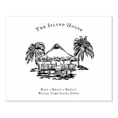 Tropical Bungalow Coastal Branding Rubber Stamp Gummistempel (Prägung)