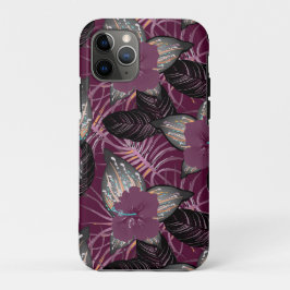 Tropical Burgundy Hibiskus Floral Case-Mate iPhone Hülle