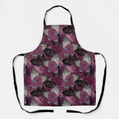 Tropical Burgundy Hibiskus Floral Schürze (Vorderseite)